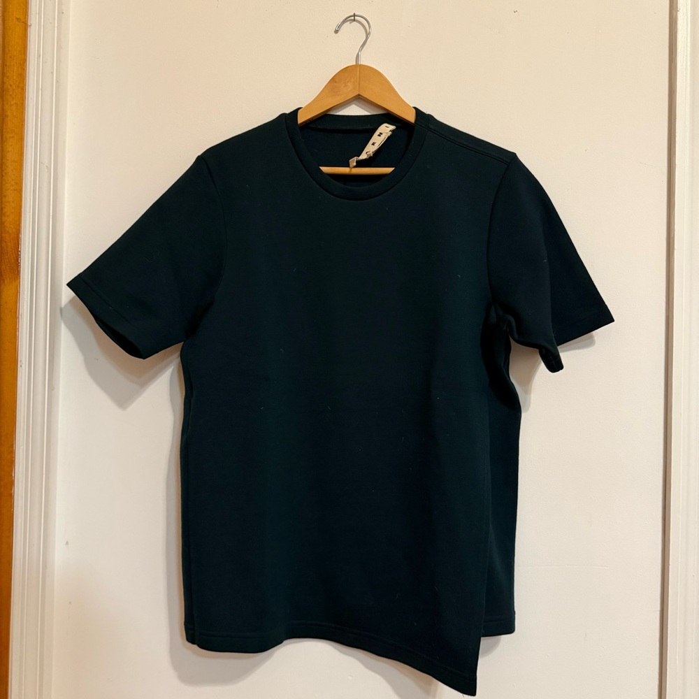Marni Ultra Thick Short Sleeve Layered Shirt in Dark Green